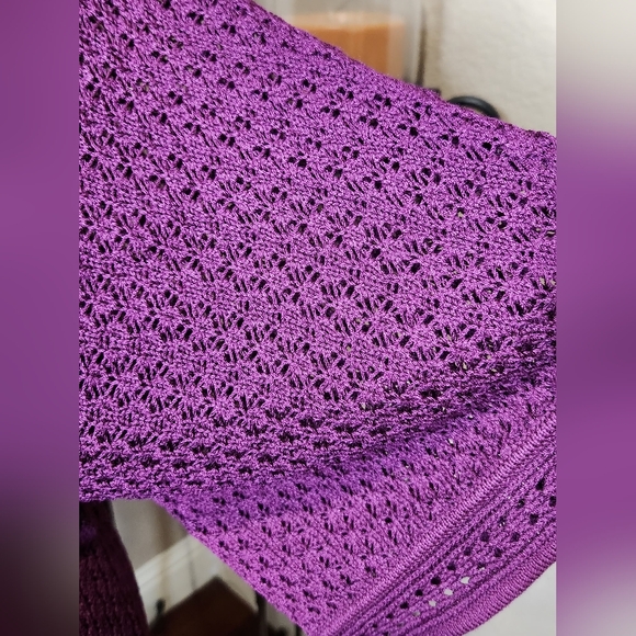 NWT Dana Buchman 100% Silk Burgundy/eggplant Women's Cardigan - Picture 3 of 8